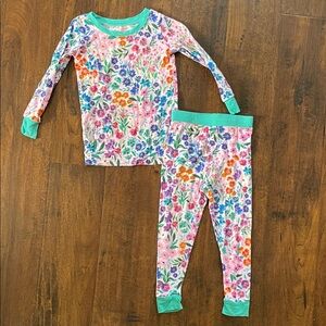 Floral Kids Pajamas Set - Multicolor